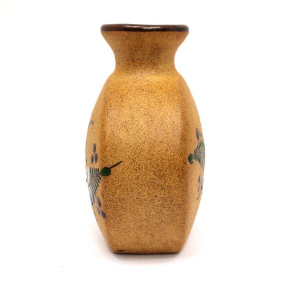 Vintage Mexican Tonala Netzi Pottery Bud Vase Mid Century Bird Floral Design - Picture 2 of 9